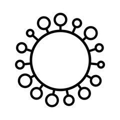 Virus sign. Symbol of coronavirus and COVID-19 desease. Simple flat black outline vector icon