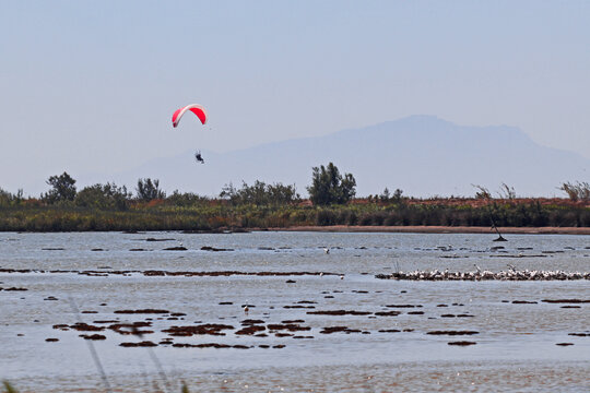 paragliding in the sky
