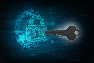 house protection key. 3D illustration