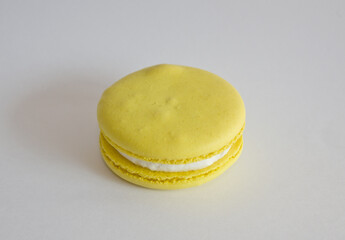 Sweet macarons isolated on white background.
