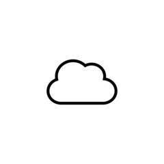 Cloud icon in black line style icon, style isolated on white background