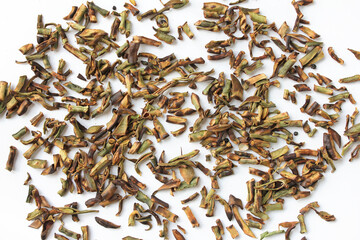 dried bean pods isolated on white background