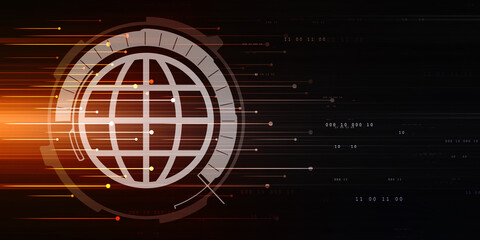 2d illustration Abstract futuristic electronic circuit technology background