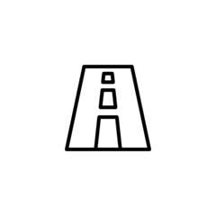Roads vector icon in black line style icon, style isolated on white background
