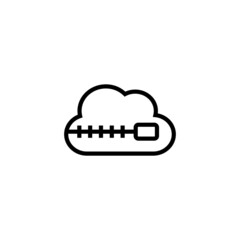 Cloud Archive Icon in black line style icon, style isolated on white background