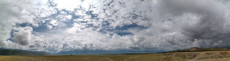 Altai republic. Panorama of the Altai mountains, Russia.