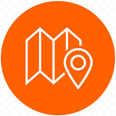 Roadmap Pin Place Outline Icon. Vector illustration. EPS 10.