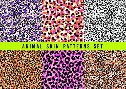 set of anset of animal print vector patterns