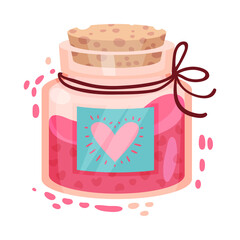 Fairy Flask with Love Potion Inside as Saint Valentine Day Symbol Vector Illustration