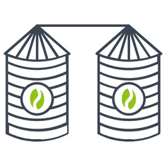 Grain Seeds Wheat Bulk Material Storage Silo Vector Icon  © shmai