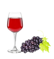 Grape wine isolated on the white background.