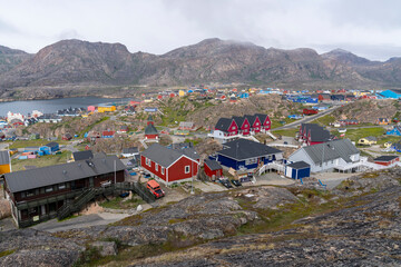 View over Sisimiut in Greenland