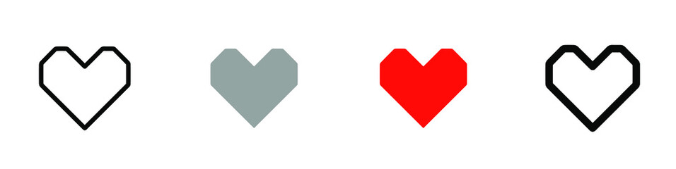 Heart vector collection. Love symbol icon set. EPS 10