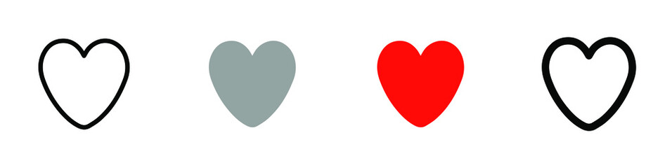 Heart vector collection. Love symbol icon set. EPS 10