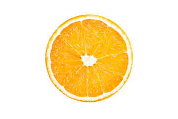 Fresh orange fruit isolated on white background with clipping path.