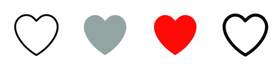 Heart vector collection. Love symbol icon set. EPS 10