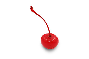 Maraschino cherry candy cocktail isolated on white background with clipping path. - obrazy, fototapety, plakaty