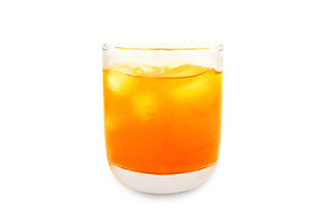 Glass of Orange juice 100% isolate on white background with clipping path.