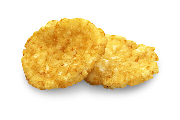 Rice crispy snacks isolated on white background with clipping path.