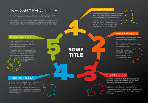 Five steps cycle template infographic