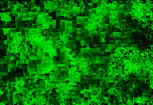 green grunge squares background