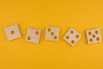 Children's wooden toy sorter close up. Concept of educational games and arithmetic