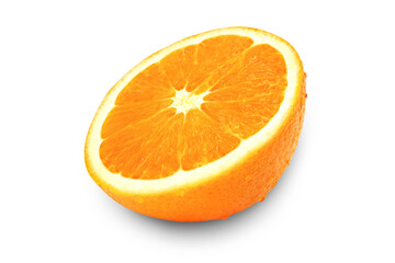 Fresh orange fruit isolated on white background with clipping path.