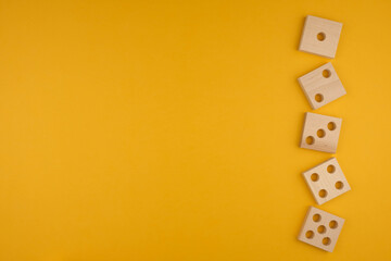 Children's wooden toy sorter close up with copy space. Concept of educational games and arithmetic