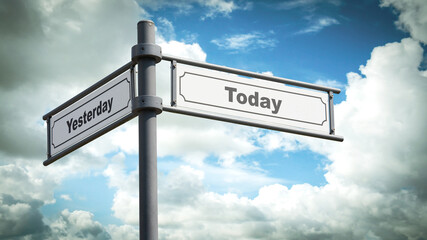 Wall Sign Today versus Yesterday