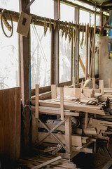 Fototapeta na wymiar wood industrial machine in workshop