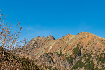 Satansky hreben mountain ridge in autumn High Tatras mountains in Slovakia