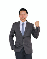 Asian young man, Successful businessman isolated on white.