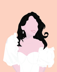 girl in white puffy blouse