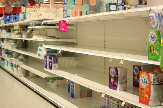 MIDDLETOWN, NY, UNITED STATES - May 04, 2020: Shelves Empty At Price Chopper During COVID-19 Pandemic