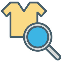 Shirts and Search or Dress Finder Vector Icon