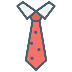 White Collar Shirt with Red Neck Tie Polka Dots Awesome Vector Icon, Multipurpose Usage,  