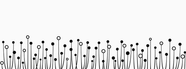 simple hand drawing little minimal dandelion for background, wallpaper, template, header, footer, banner, label, tag etc. vector design.