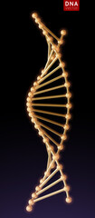 Realistic metal Vector DNA structure molecule helix, spiral on blure background. Medical science, chemistry biology, genetic biotechnology. Corona virus