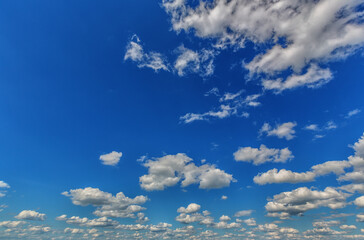 Cumulus clouds in the sky