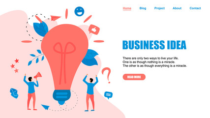 Creativity business idea concepts with big bulb. Vector illustration