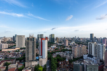 Fototapeta na wymiar panoramic city skyline in shanghai china