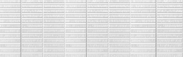Panorama of Modern White stone wall with stripes texture and seamless background