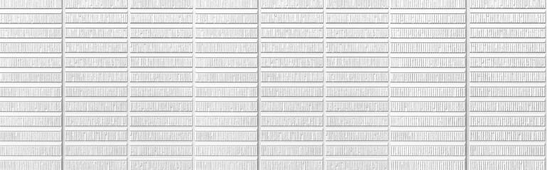 Panorama of Modern White stone wall with stripes texture and seamless background