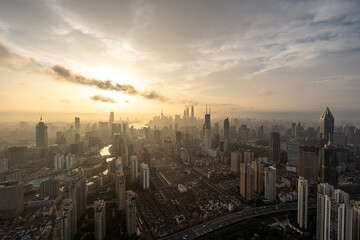 Naklejka na ściany i meble city skyline in shanghai china
