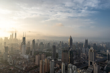Fototapeta na wymiar city skyline in shanghai china