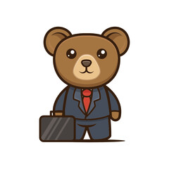 Cute business bear mascot design