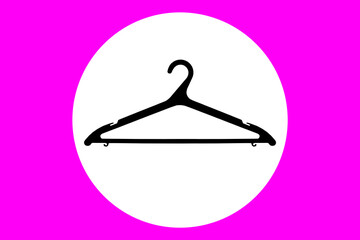 Clothes hanger black icon. illustration