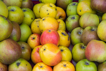 Organic apples on the market in Vilkovo. Ukraine