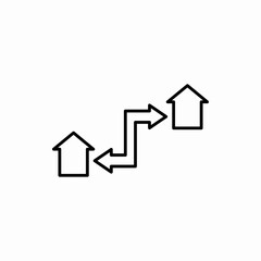 Outline exchange home icon.Exchange home vector illustration. Symbol for web and mobile