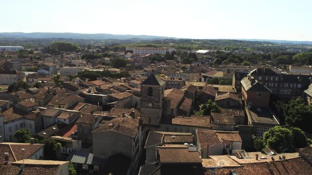 Catres church - aerial panoramic rotation